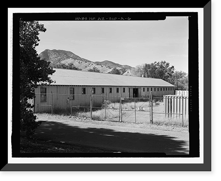 Historic Framed Print, Fort Huachuca, Cavalry Stable, Clarkson Road, Sierra Vista vicinity, Cochise County, AZ - 6,  17-7/8" x 21-7/8"
