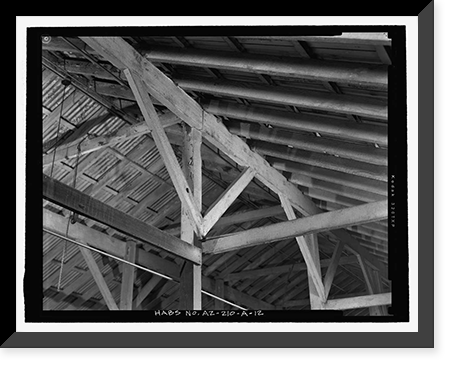Historic Framed Print, Fort Huachuca, Cavalry Stable, Clarkson Road, Sierra Vista vicinity, Cochise County, AZ - 12,  17-7/8" x 21-7/8"