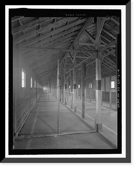 Historic Framed Print, Fort Huachuca, Cavalry Stable, Clarkson Road, Sierra Vista vicinity, Cochise County, AZ - 26,  17-7/8" x 21-7/8"
