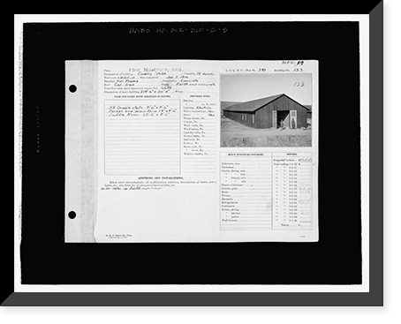 Historic Framed Print, Fort Huachuca, Cavalry Stable, Clarkson Road, Sierra Vista vicinity, Cochise County, AZ - 27,  17-7/8" x 21-7/8"