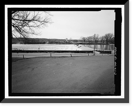 Historic Framed Print, Upper White River Lock & Dam Nos. 1, 2, & 3, Spanning White River, Batesville, Independence County, AR - 3,  17-7/8" x 21-7/8"