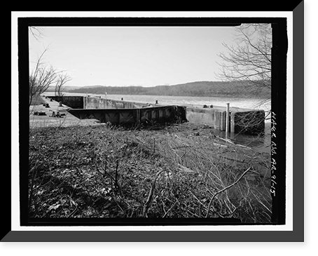 Historic Framed Print, Upper White River Lock & Dam Nos. 1, 2, & 3, Spanning White River, Batesville, Independence County, AR - 15,  17-7/8" x 21-7/8"