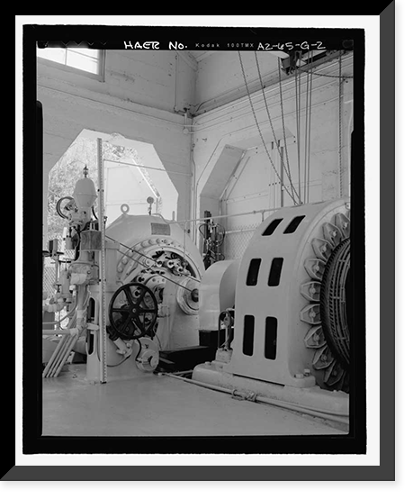 Historic Framed Print, Childs-Irving Hydroelectric Project, Irving System, Irving Powerhouse, Forest Service Road 708/502, Camp Verde vicinity, Yavapai County, AZ - 2,  17-7/8" x 21-7/8"