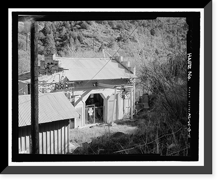 Historic Framed Print, Childs-Irving Hydroelectric Project, Irving System, Irving Powerhouse, Forest Service Road 708/502, Camp Verde vicinity, Yavapai County, AZ - 11,  17-7/8" x 21-7/8"