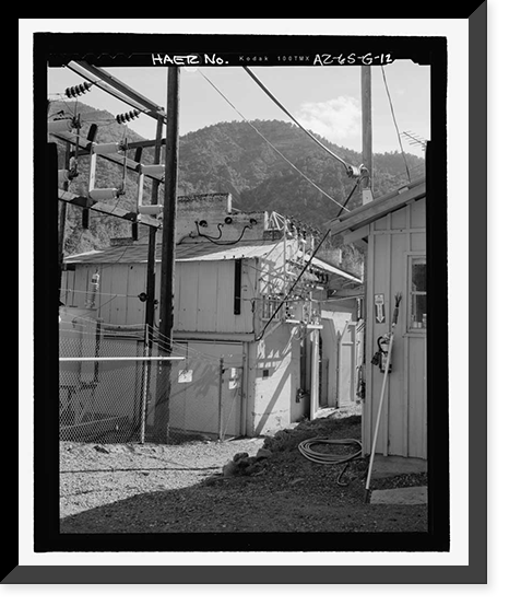 Historic Framed Print, Childs-Irving Hydroelectric Project, Irving System, Irving Powerhouse, Forest Service Road 708/502, Camp Verde vicinity, Yavapai County, AZ - 12,  17-7/8" x 21-7/8"