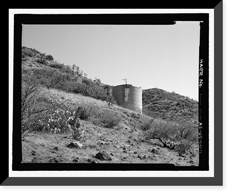 Historic Framed Print, Childs-Irving Hydroelectric Project, Childs System, Stand Pipe (Surge Tank), Forest Service Road 708/502, Camp Verde vicinity, Yavapai County, AZ,  17-7/8" x 21-7/8"