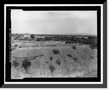 Historic Framed Print, Southern Pacific Railroad Water Settling Reservoir, Yuma Crossing, south bank of Colorado River at foo, Yuma, Yuma County, AZ - 4,  17-7/8" x 21-7/8"