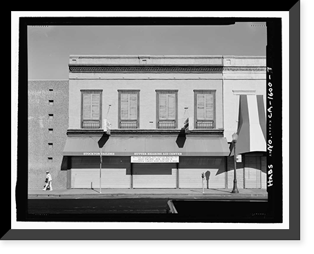 Historic Framed Print, Hart & Thrift Building, 401-407 East Weber Avenue, Stockton, San Joaquin County, CA - 6,  17-7/8" x 21-7/8"