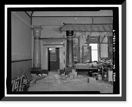 Historic Framed Print, Bower Building, 409-413 East Weber Avenue, Stockton, San Joaquin County, CA - 9,  17-7/8" x 21-7/8"