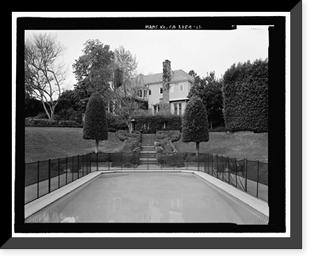 Historic Framed Print, Morris Landau House, 638 North Faring Road, Los Angeles, Los Angeles County, CA - 12,  17-7/8" x 21-7/8"