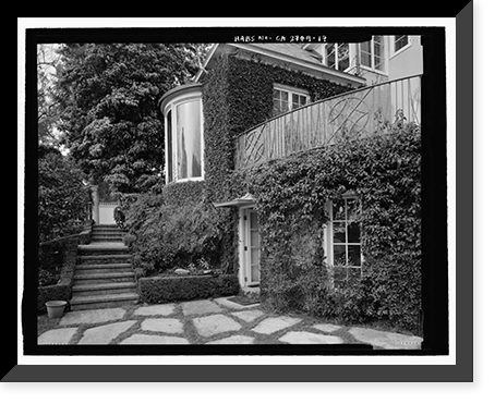 Historic Framed Print, Morris Landau House, 638 North Faring Road, Los Angeles, Los Angeles County, CA - 17,  17-7/8" x 21-7/8"