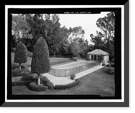 Historic Framed Print, Morris Landau House, 638 North Faring Road, Los Angeles, Los Angeles County, CA - 34,  17-7/8" x 21-7/8"