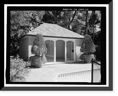 Historic Framed Print, Morris Landau House, 638 North Faring Road, Los Angeles, Los Angeles County, CA - 37,  17-7/8" x 21-7/8"