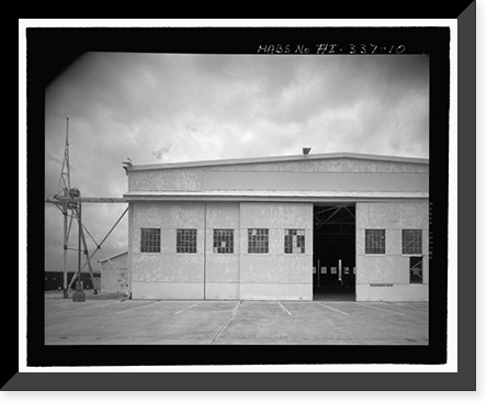 Historic Framed Print, U.S. Naval Base, Pearl Harbor, Seaplane Hangar, Lexington Boulevard, south of Enterprise Street, Pearl Harbor, Honolulu County, HI - 3,  17-7/8" x 21-7/8"