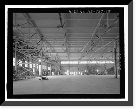 Historic Framed Print, U.S. Naval Base, Pearl Harbor, Seaplane Hangar, Lexington Boulevard, south of Enterprise Street, Pearl Harbor, Honolulu County, HI - 8,  17-7/8" x 21-7/8"