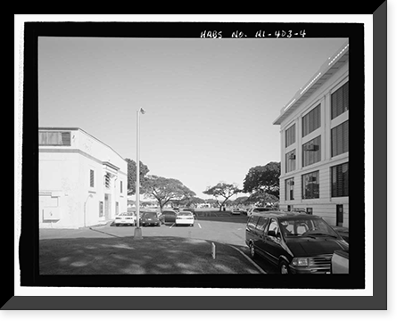 Historic Framed Print, U.S. Naval Base, Pearl Harbor, Gymnasium & Theater, Neville Way, Pearl Harbor, Honolulu County, HI - 4,  17-7/8" x 21-7/8"