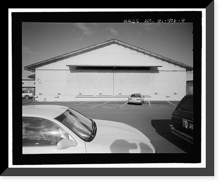 Historic Framed Print, U.S. Naval Base, Pearl Harbor, Storehouse for Defense Battalion Type, Between Port Royal Street & Fuller Way, Pearl Harbor, Honolulu County, HI - 4,  17-7/8" x 21-7/8"
