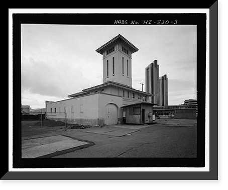 Historic Framed Print, Kakaako Fire Station, Hook & Ladder Building, 620 South Street, Honolulu, Honolulu County, HI - 3,  17-7/8" x 21-7/8"