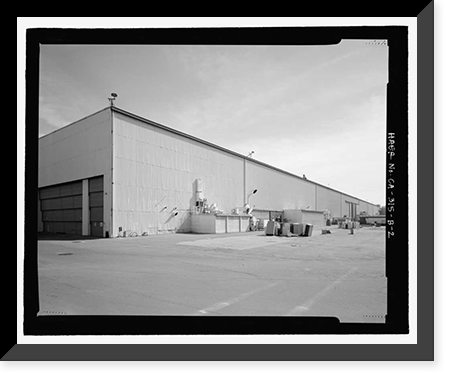 Historic Framed Print, Douglas Aircraft Company Long Beach Plant, Final Aircraft Assembly Building, 3855 Lakewood Boulevard, Long Beach, Los Angeles County, CA - 8,  17-7/8" x 21-7/8"