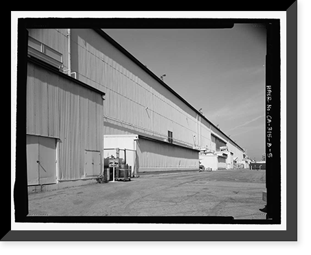 Historic Framed Print, Douglas Aircraft Company Long Beach Plant, Final Aircraft Assembly Building, 3855 Lakewood Boulevard, Long Beach, Los Angeles County, CA - 11,  17-7/8" x 21-7/8"