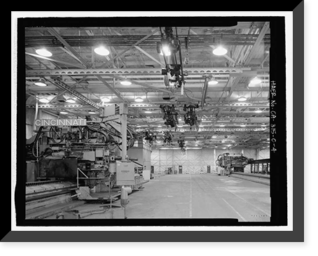 Historic Framed Print, Douglas Aircraft Company Long Beach Plant, Aircraft Parts Sub-Assembly Building, 3855 Lakewood Boulevard, Long Beach, Los Angeles County, CA - 4,  17-7/8" x 21-7/8"