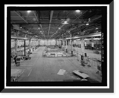 Historic Framed Print, Douglas Aircraft Company Long Beach Plant, Aircraft Parts Shipping & Receiving Building, 3855 Lakewood Boulevard, Long Beach, Los Angeles County, CA - 4,  17-7/8" x 21-7/8"