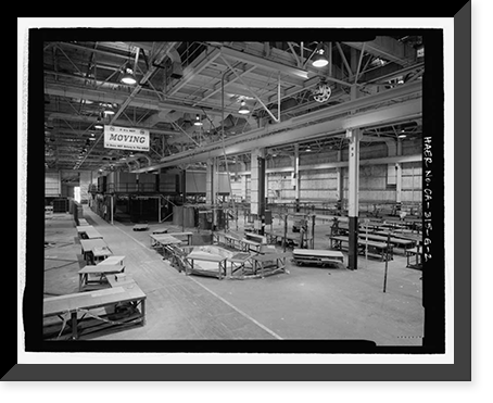 Historic Framed Print, Douglas Aircraft Company Long Beach Plant, Aircraft Parts Shipping & Receiving Building, 3855 Lakewood Boulevard, Long Beach, Los Angeles County, CA - 9,  17-7/8" x 21-7/8"