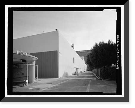 Historic Framed Print, Douglas Aircraft Company Long Beach Plant, Administration Building, 3855 Lakewood Boulevard, Long Beach, Los Angeles County, CA - 7,  17-7/8" x 21-7/8"