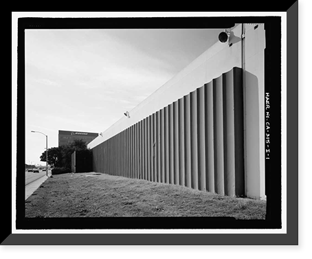 Historic Framed Print, Douglas Aircraft Company Long Beach Plant, Cafeteria, 3855 Lakewood Boulevard, Long Beach, Los Angeles County, CA,  17-7/8" x 21-7/8"