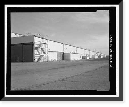 Historic Framed Print, Douglas Aircraft Company Long Beach Plant, Aircraft Final Assembly Building, 3855 Lakewood Boulevard, Long Beach, Los Angeles County, CA - 4,  17-7/8" x 21-7/8"