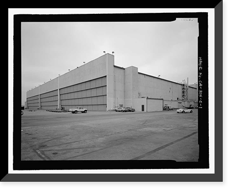 Historic Framed Print, Douglas Aircraft Company Long Beach Plant, Aircraft Hangar, 3855 Lakewood Boulevard, Long Beach, Los Angeles County, CA,  17-7/8" x 21-7/8"