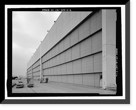 Historic Framed Print, Douglas Aircraft Company Long Beach Plant, Aircraft Hangar, 3855 Lakewood Boulevard, Long Beach, Los Angeles County, CA - 2,  17-7/8" x 21-7/8"