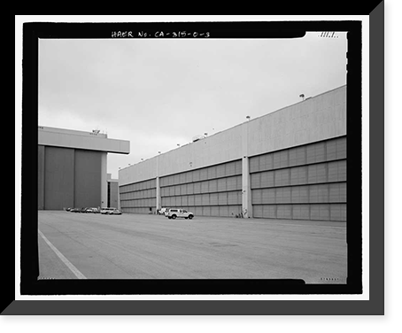 Historic Framed Print, Douglas Aircraft Company Long Beach Plant, Aircraft Hangar, 3855 Lakewood Boulevard, Long Beach, Los Angeles County, CA - 3,  17-7/8" x 21-7/8"