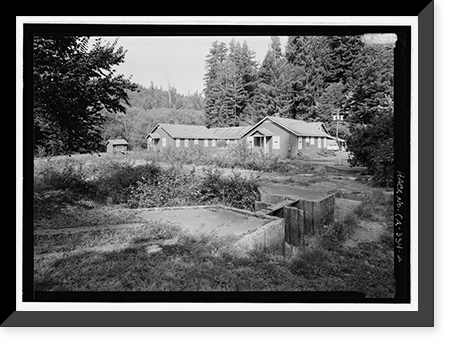 Historic Framed Print, Prairie Creek Fish Hatchery, Hwy. 101, Orick, Humboldt County, CA - 2,  17-7/8" x 21-7/8"