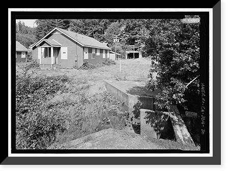 Historic Framed Print, Prairie Creek Fish Hatchery, Hwy. 101, Orick, Humboldt County, CA - 30,  17-7/8" x 21-7/8"