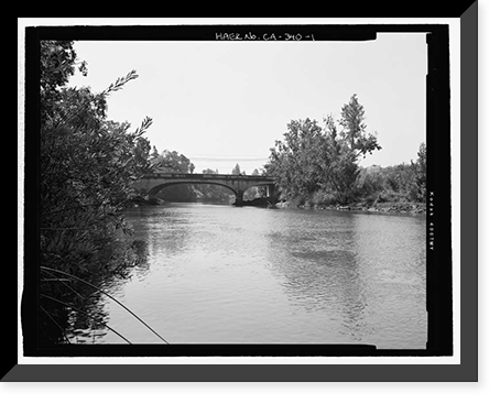 Historic Framed Print, First Street Bridge, Spanning Napa River at First Street between Soscol, Napa, Napa County, CA,  17-7/8" x 21-7/8"