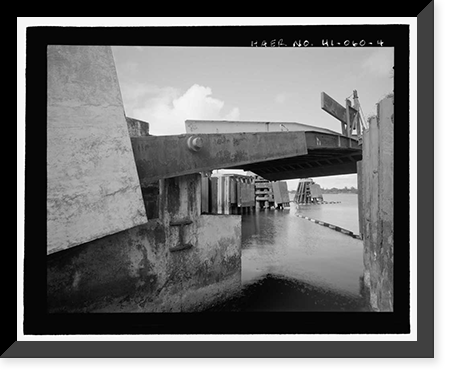 Historic Framed Print, U.S. Naval Base, Pearl Harbor, Ferry Landing Type, Halawa Landing on Ford Island, Pearl Harbor, Honolulu County, HI - 4,  17-7/8" x 21-7/8"
