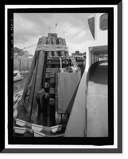 Historic Framed Print, U.S. Naval Base, Pearl Harbor, Ferry Landing Type, Halawa Landing on Ford Island, Pearl Harbor, Honolulu County, HI - 9,  17-7/8" x 21-7/8"