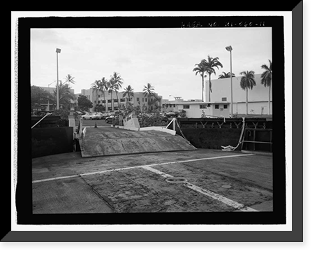 Historic Framed Print, U.S. Naval Base, Pearl Harbor, Ferry Landing Type, Halawa Landing on Ford Island, Pearl Harbor, Honolulu County, HI - 11,  17-7/8" x 21-7/8"