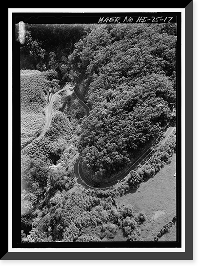 Historic Framed Print, Hana Belt Road, Between Haiku and Kaipahulu, Hana vicinity, Maui County, HI - 17,  17-7/8" x 21-7/8"