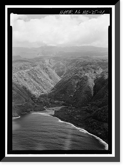 Historic Framed Print, Hana Belt Road, Between Haiku and Kaipahulu, Hana vicinity, Maui County, HI - 21,  17-7/8" x 21-7/8"