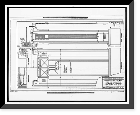 Historic Framed Print, Tallulah Falls Bridge, Spanning Tallulah Falls River on U.S. Highway 23/S, Tallulah Falls, Habersham County, GA - 7,  17-7/8" x 21-7/8"
