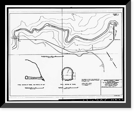 Historic Framed Print, Tallulah Falls Dam, Spanning Tallulah Falls River on U.S. Highway 23/S, Tallulah Falls, Habersham County, GA - 3,  17-7/8" x 21-7/8"