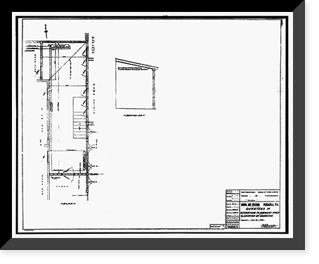 Historic Framed Print, U.S. Naval Air Station, Captain's Quarters, Q-8 North Avenue, Pensacola, Escambia County, FL - 3,  17-7/8" x 21-7/8"