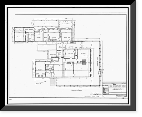 Historic Framed Print, U.S. Naval Air Station, Captain's Quarters, Q-8 North Avenue, Pensacola, Escambia County, FL - 6,  17-7/8" x 21-7/8"
