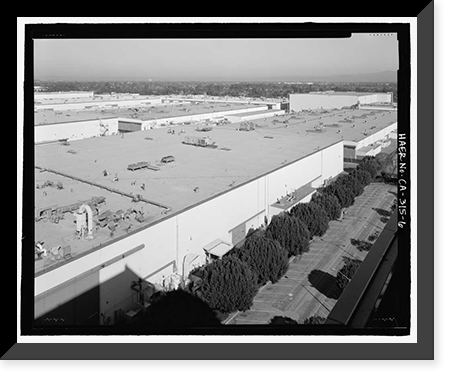 Historic Framed Print, Douglas Aircraft Company Long Beach Plant, 3855 Lakewood Boulevard, Long Beach, Los Angeles County, CA - 6,  17-7/8" x 21-7/8"