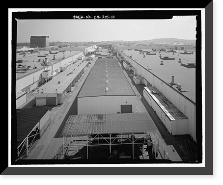Historic Framed Print, Douglas Aircraft Company Long Beach Plant, 3855 Lakewood Boulevard, Long Beach, Los Angeles County, CA - 10,  17-7/8" x 21-7/8"