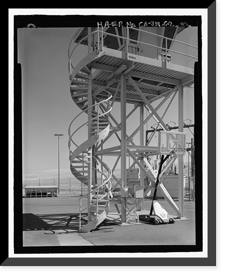 Historic Framed Print, Beale Air Force Base, Perimeter Acquisition Vehicle Entry Phased-Array Warning System, Guard Tower, End of Spencer Paul Road, north of Warren Shingle, Marysville vicinity, Yuba County, CA - 2,  17-7/8" x 21-7/8"