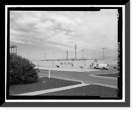 Historic Framed Print, Beale Air Force Base, Perimeter Acquisition Vehicle Entry Phased-Array Warning System, Supply Warehouse, End of Spencer Paul Road, north of Warren Shingle, Marysville vicinity, Yuba County, CA,  17-7/8" x 21-7/8"