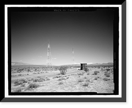 Historic Framed Print, Naval Ordnance Test Station Inyokern, Randsburg Wash Facility Target Test Towers, Tower Road, China Lake vicinity, Kern County, CA - 2,  17-7/8" x 21-7/8"